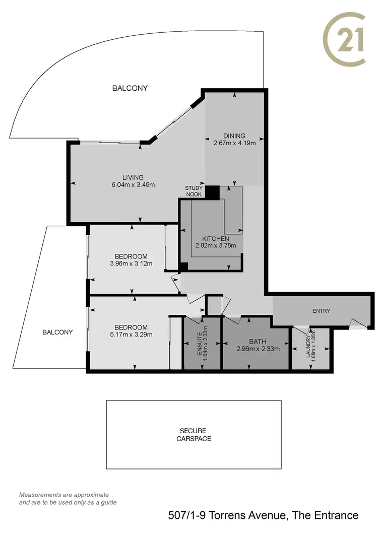 Floorplan of Homely unit listing, 507/1-9 Torrens Avenue, The Entrance NSW 2261