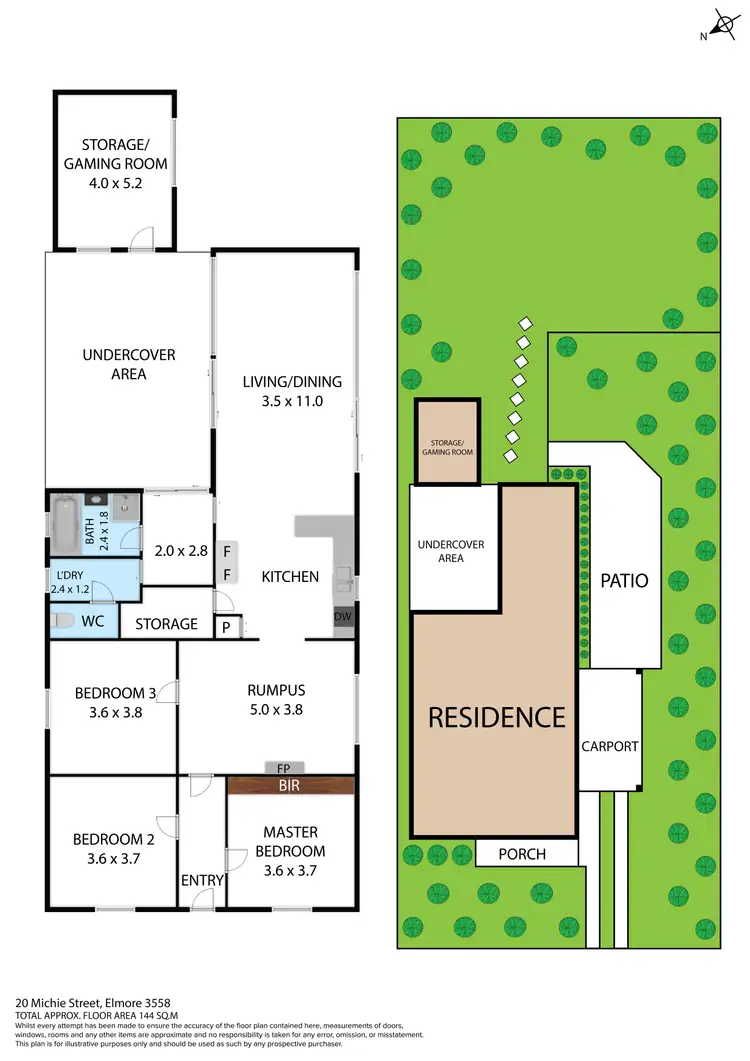 Floorplan of Homely house listing, 20 Michie Street, Elmore VIC 3558