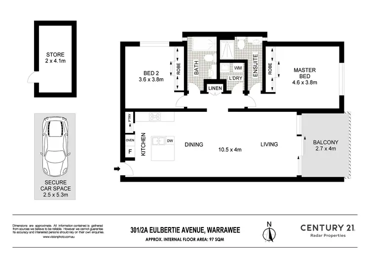 Floorplan of Homely apartment listing, 301/2A Eulbertie Avenue, Warrawee NSW 2074