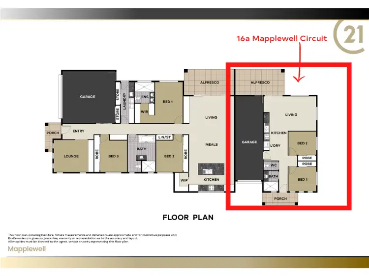 Floorplan of Homely unit listing, 16a Mapplewell Circuit, Farley NSW 2320