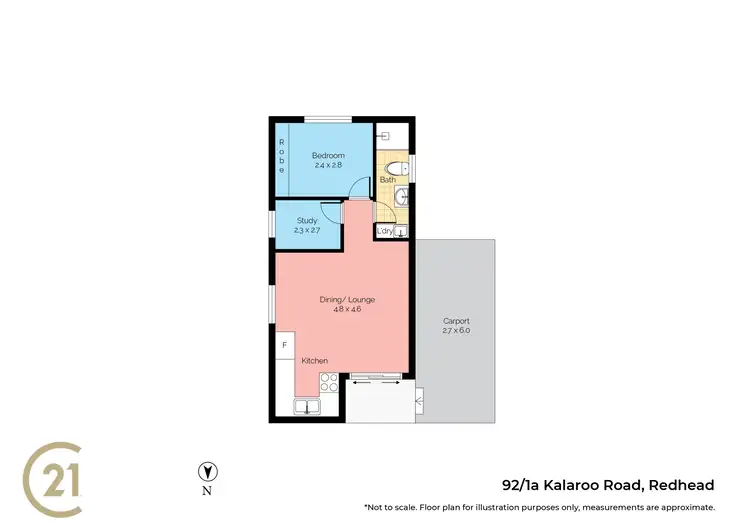 Floorplan of Homely unit listing, 92/1A Kalaroo Road, Redhead NSW 2290