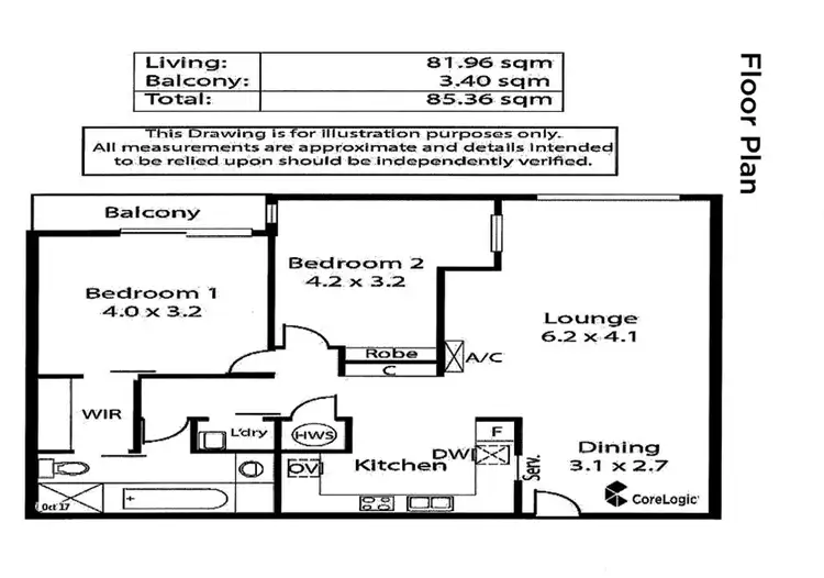 Floorplan of Homely apartment listing, 4/21 Jeffcott Street, North Adelaide SA 5006