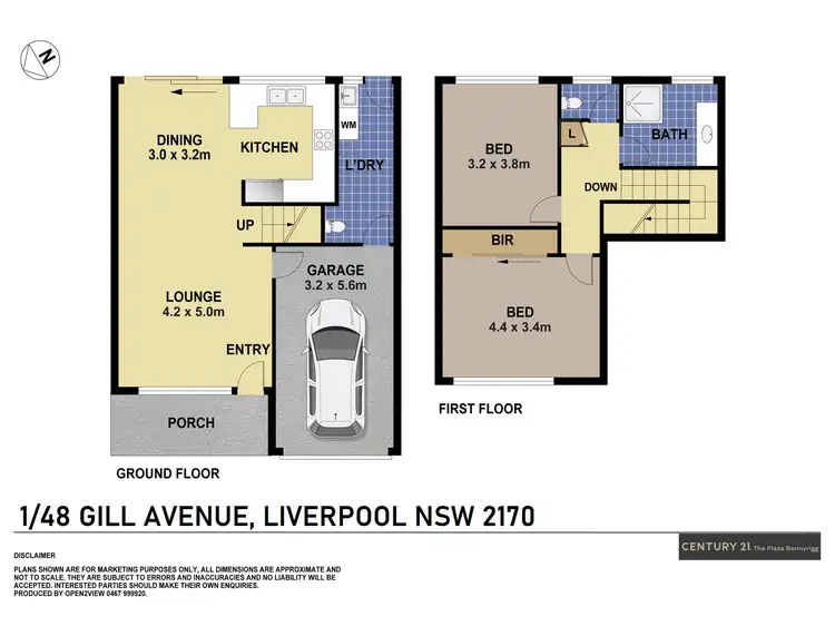 Floorplan of Homely townhouse listing, 1/48 Gill Avenue, Liverpool NSW 2170