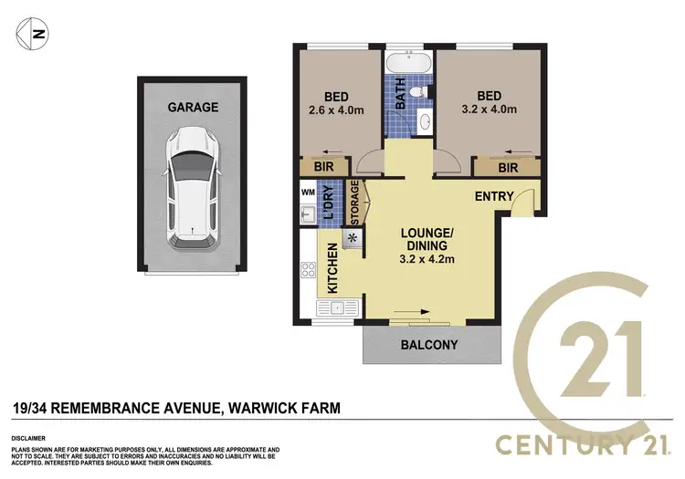Floorplan of Homely unit listing, 19/34 Remembrance Avenue, Warwick Farm NSW 2170