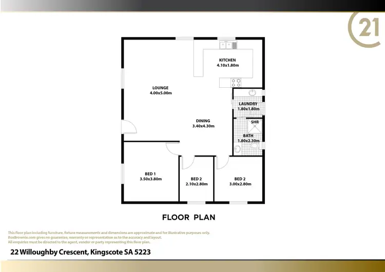 Floorplan of Homely house listing, 22 Willoughby Crescent, Kingscote SA 5223