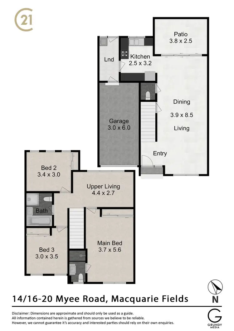 Floorplan of Homely townhouse listing, 14/16-20 Myee Road, Macquarie Fields NSW 2564
