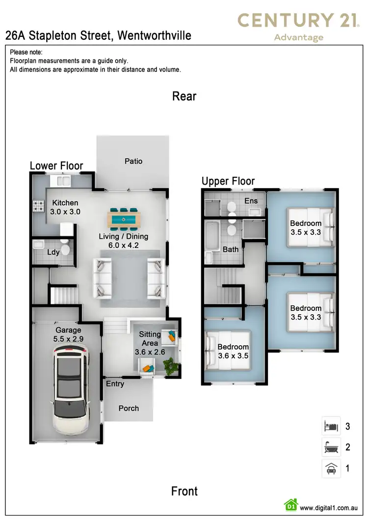Floorplan of Homely semi-detached listing, 26A Stapleton Street, Wentworthville NSW 2145