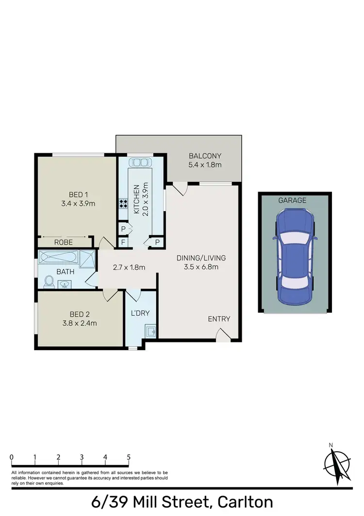 Floorplan of Homely unit listing, 6/39 Mill Street, Carlton NSW 2218