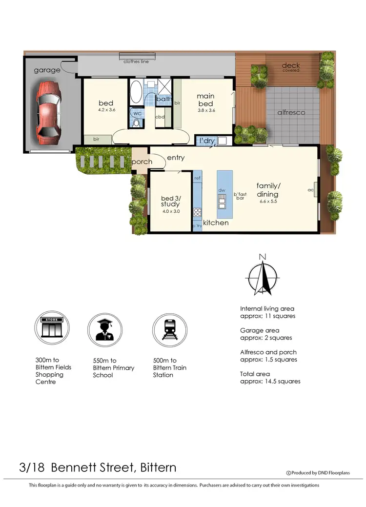Floorplan of Homely unit listing, 3/18 Bennett Street, Bittern VIC 3918