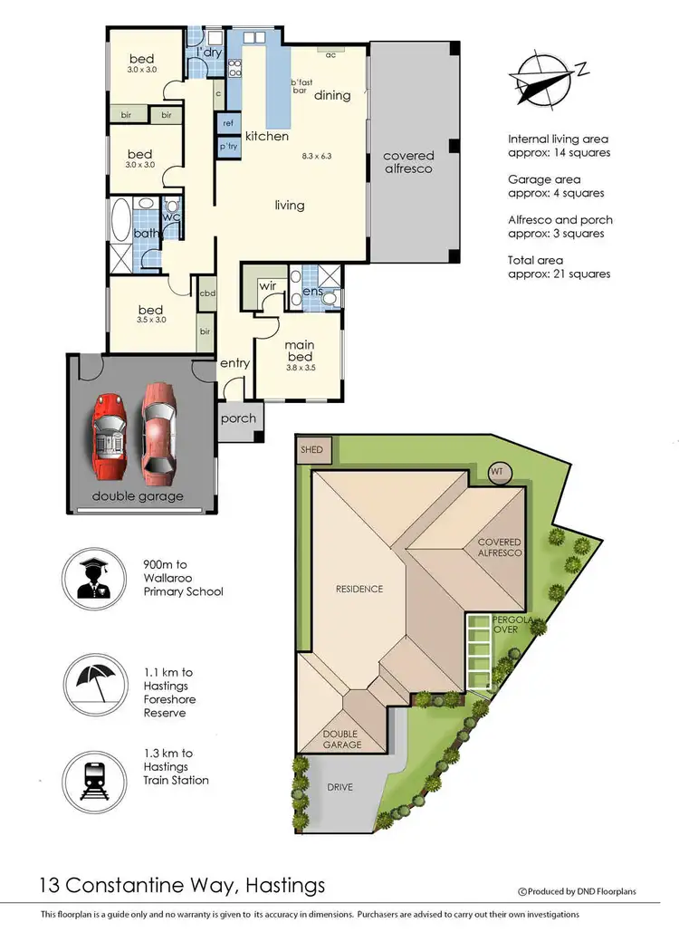 Floorplan of Homely house listing, 13 Constantine Way, Hastings VIC 3915
