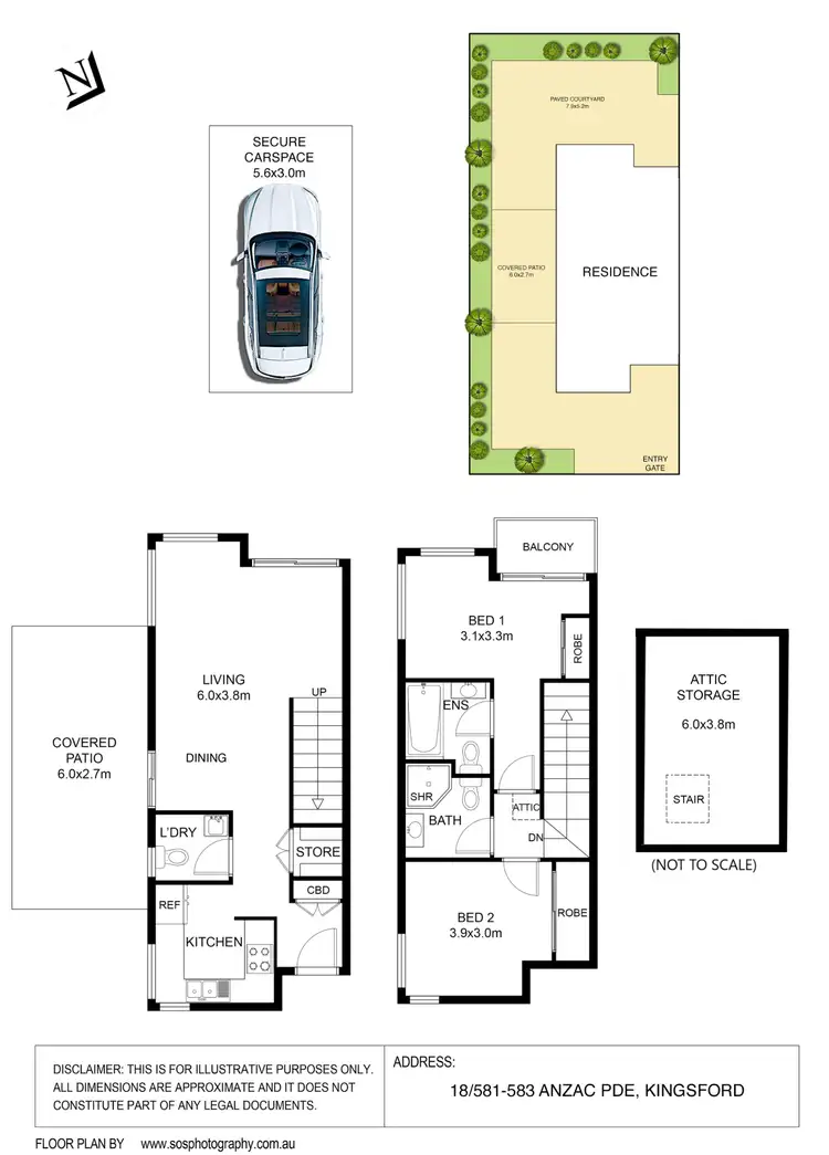 Floorplan of Homely townhouse listing, 18/581-583 Anzac Parade, Kingsford NSW 2032