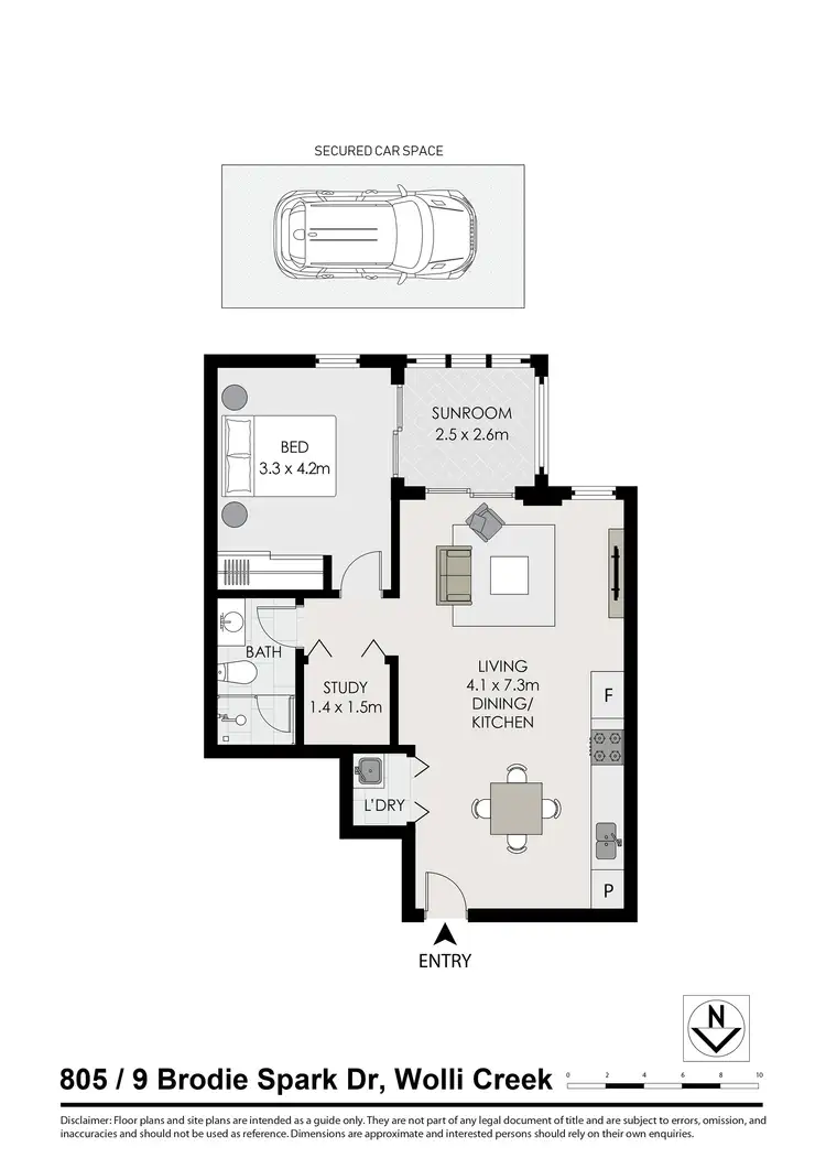 Floorplan of Homely apartment listing, 805/9 Brodie Spark Drive, Wolli Creek NSW 2205