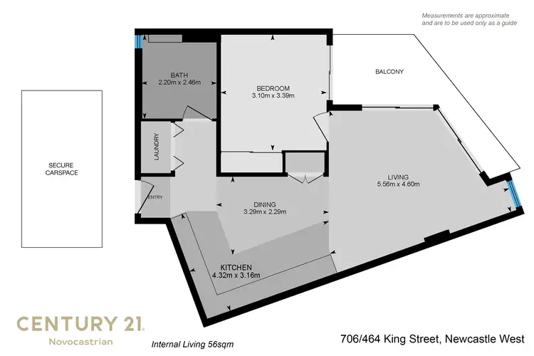 Floorplan of Homely apartment listing, 706/464 King Street, Newcastle West NSW 2302