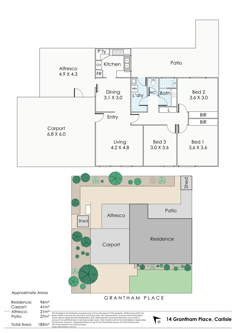 Floorplan of Homely house listing, 14 Grantham Place, Carlisle WA 6101