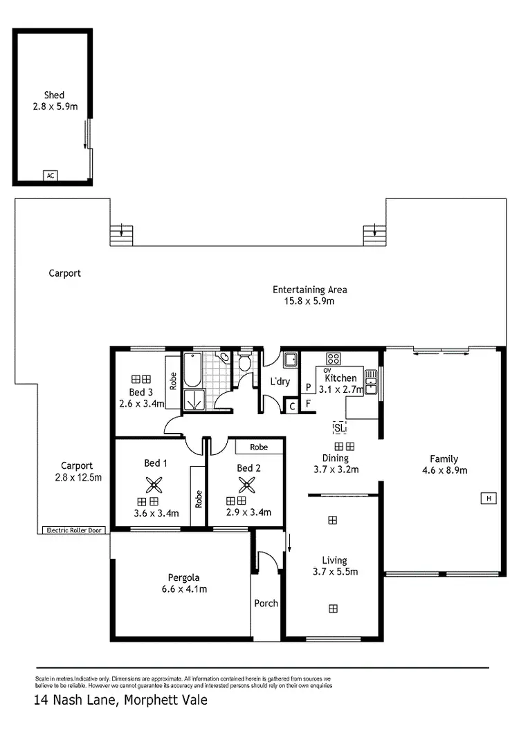 Floorplan of Homely house listing, 14 Nash Lane, Morphett Vale SA 5162
