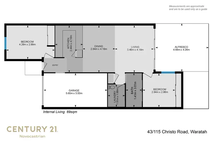 Floorplan of Homely villa listing, 43/115 Christo Road, Waratah NSW 2298
