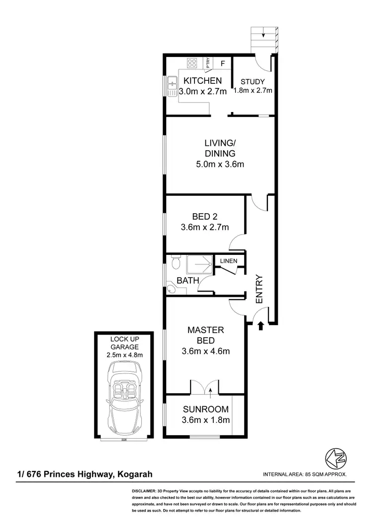 Floorplan of Homely unit listing, 1/676 Princes Highway, Kogarah NSW 2217