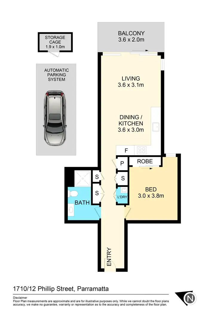 Floorplan of Homely apartment listing, 1710/ 12 Phillip Street, Parramatta NSW 2150