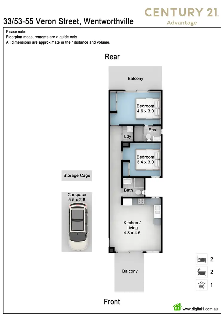 Floorplan of Homely apartment listing, 33/53-55 Veron Street, Wentworthville NSW 2145