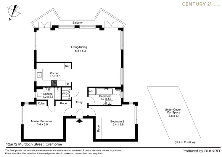 Floorplan of Homely apartment listing, 12a/72 Murdoch Street, Cremorne NSW 2090