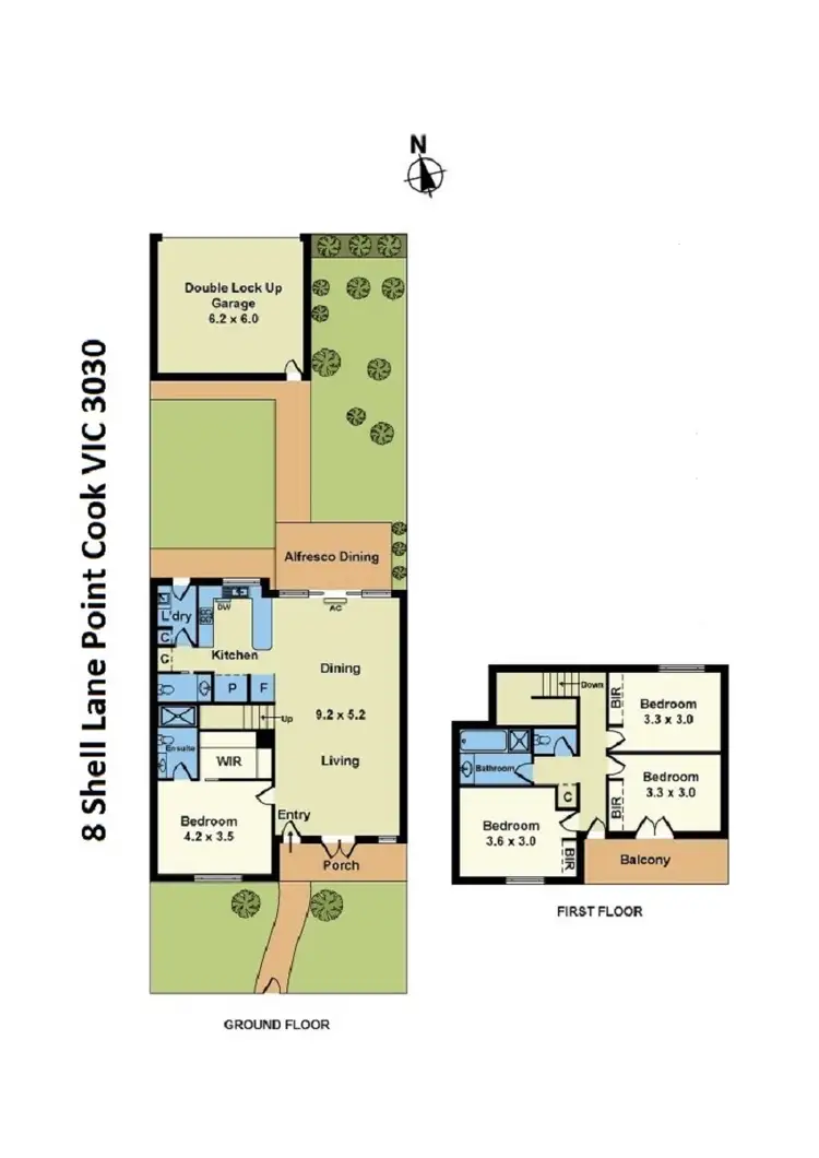 Floorplan of Homely townhouse listing, 8 Shell Lane, Point Cook VIC 3030