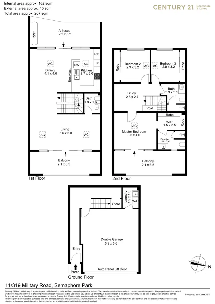 Floorplan of Homely townhouse listing, 11 319 Military Road, Semaphore Park SA 5019