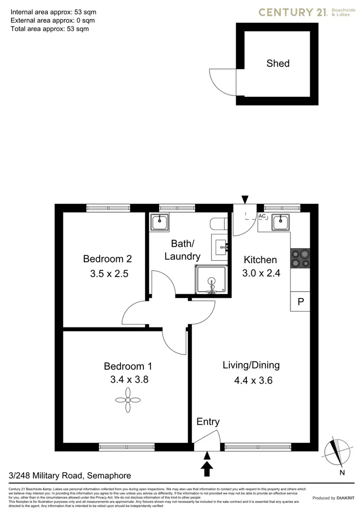 Floorplan of Homely unit listing, 3/248 Military Road, Semaphore SA 5019