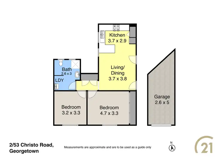 Floorplan of Homely unit listing, 2/53 Christo Road, Georgetown NSW 2298