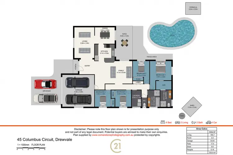 Floorplan of Homely house listing, 45 Columbus Circuit, Drewvale QLD 4116