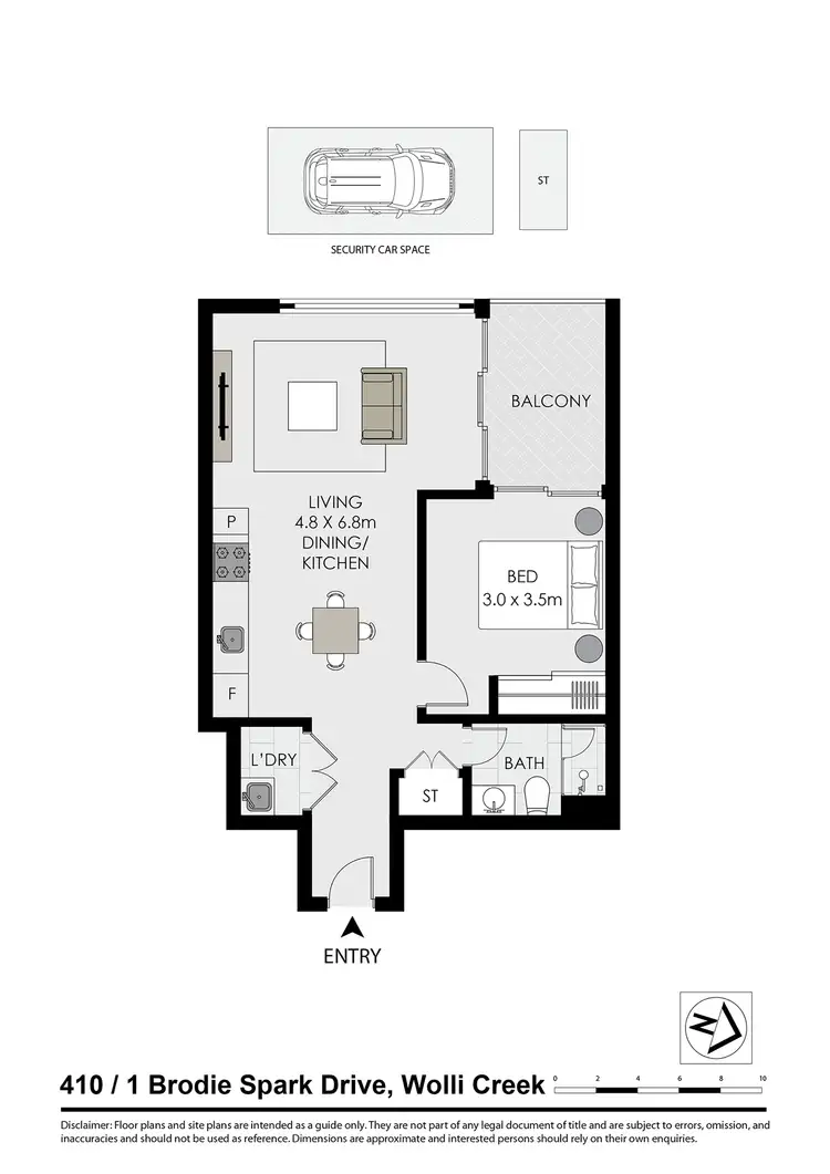Floorplan of Homely apartment listing, 410/1 Brodie Spark Drive, Wolli Creek NSW 2205