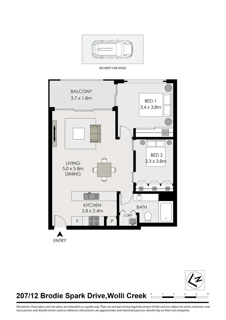 Floorplan of Homely apartment listing, 207/12 Brodie Spark Drive, Wolli Creek NSW 2205