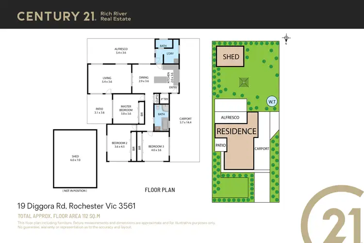 Floorplan of Homely house listing, 19 Diggora Road, Rochester VIC 3561