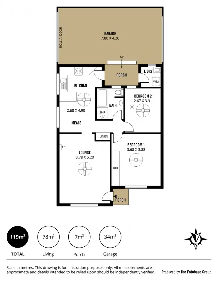 Floorplan of Homely unit listing, 1/42 Second Avenue, Moana SA 5169