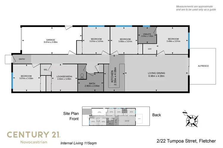 Floorplan of Homely semi-detached listing, 22A Tumpoa Street, Fletcher NSW 2287