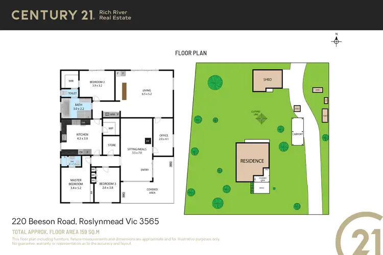 Floorplan of Homely house listing, 220 Beeson Road, Echuca VIC 3564