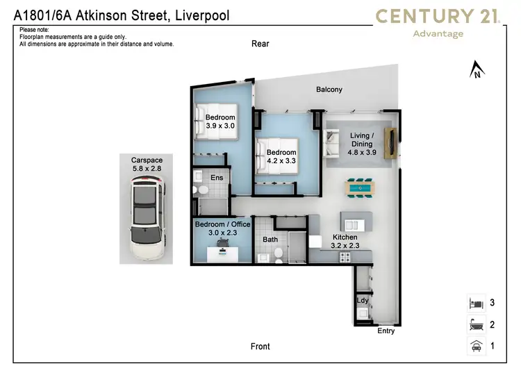 Floorplan of Homely apartment listing, 1801/6A Atkinson Street, Liverpool NSW 2170