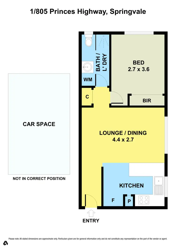 Floorplan of Homely unit listing, 1/805 Princes Highway, Springvale VIC 3171