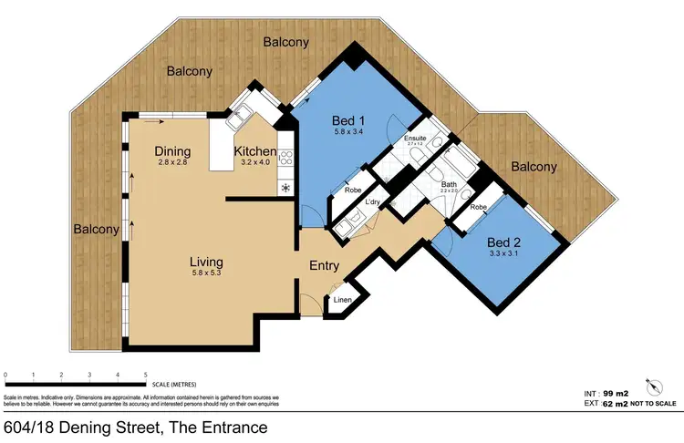 Floorplan of Homely unit listing, 604/18 Dening Street, The Entrance NSW 2261