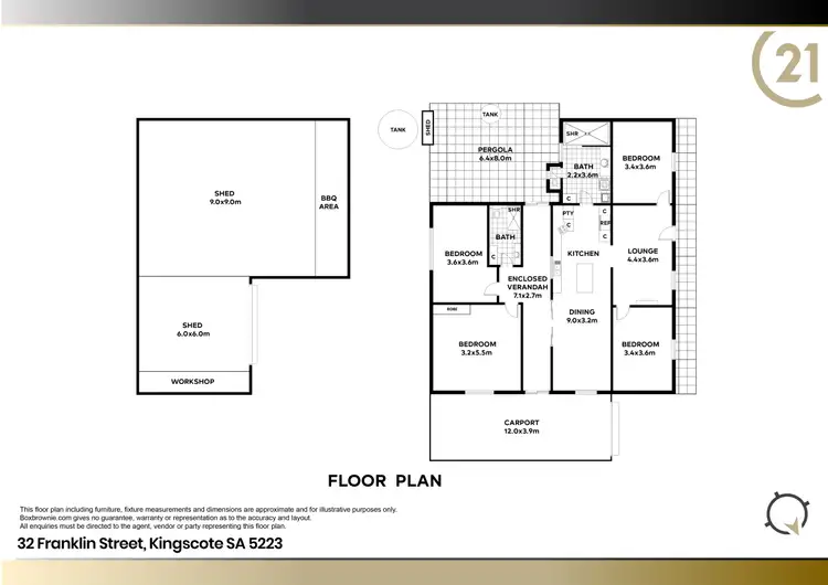 Floorplan of Homely house listing, 32 Franklin Street, Kingscote SA 5223
