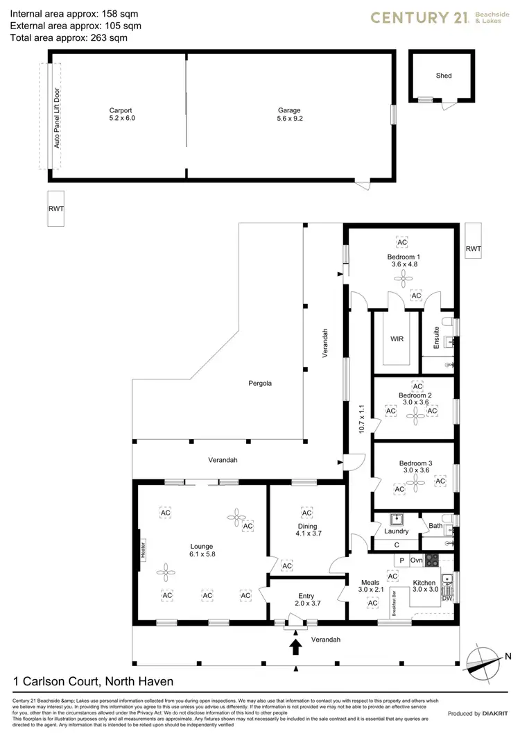 Floorplan of Homely house listing, 1 Carlson Court, North Haven SA 5018