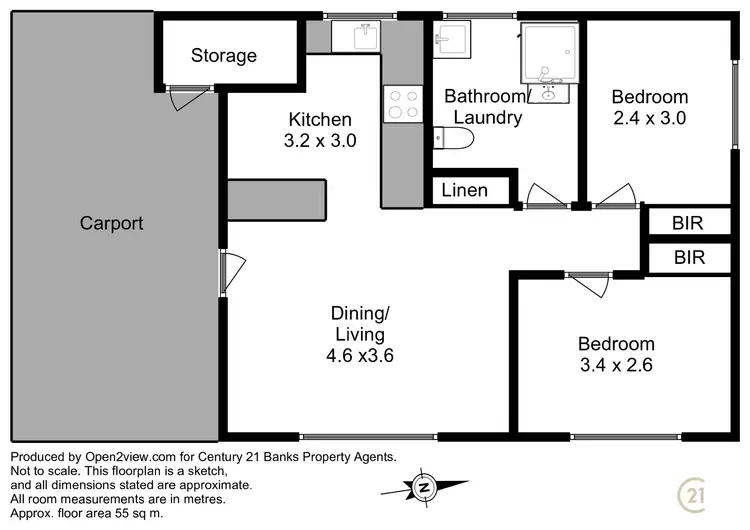 Floorplan of Homely unit listing, 12/57 George Street, Devonport TAS 7310