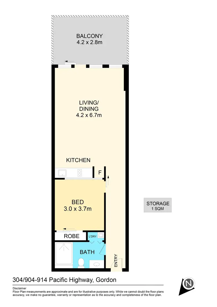 Floorplan of Homely apartment listing, 304/904 Pacific Highway, Gordon NSW 2072
