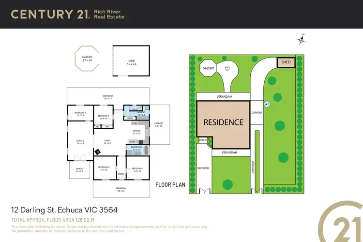 Floorplan of Homely house listing, 12 Darling Street, Echuca VIC 3564