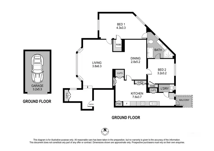 Floorplan of Homely apartment listing, 3/2B Wentworth Street, Point Piper NSW 2027
