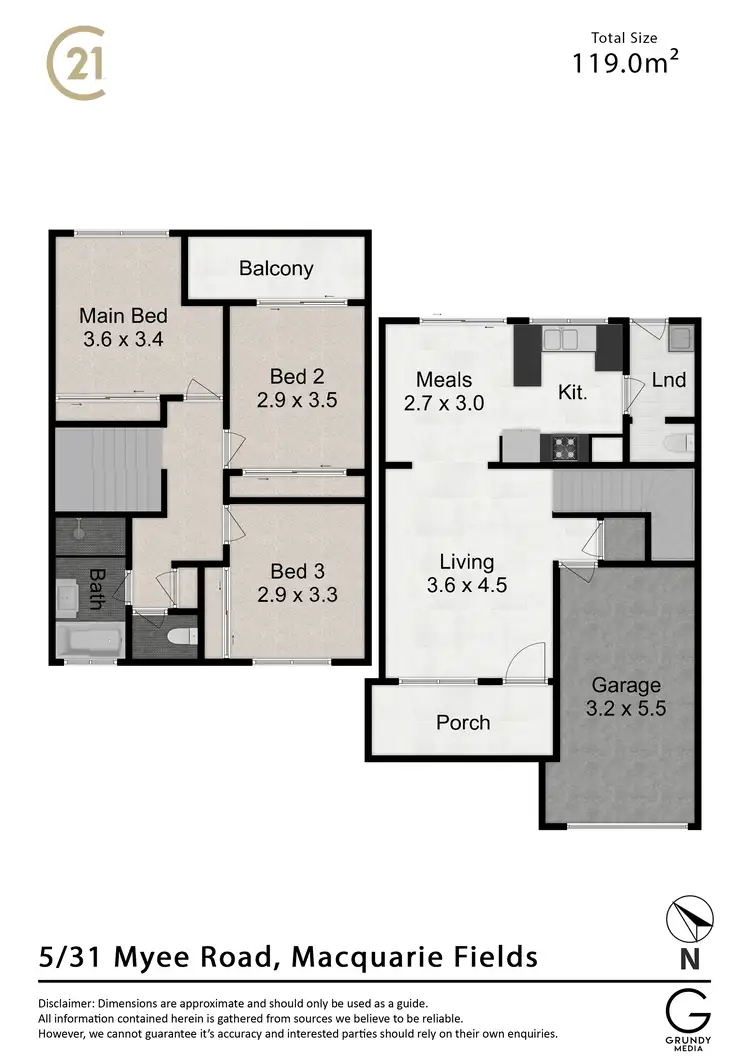 Floorplan of Homely townhouse listing, 5/31 Myee Road, Macquarie Fields NSW 2564