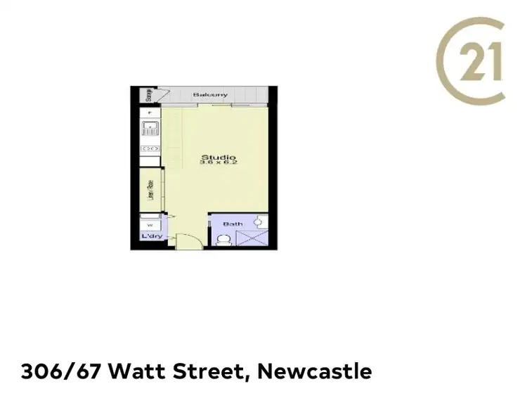 Floorplan of Homely apartment listing, 306/67 Watt Street, Newcastle NSW 2300