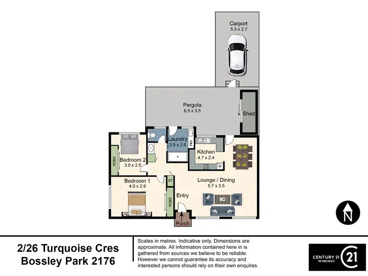 Floorplan of Homely villa listing, 2/26 Turquoise Crescent, Bossley Park NSW 2176