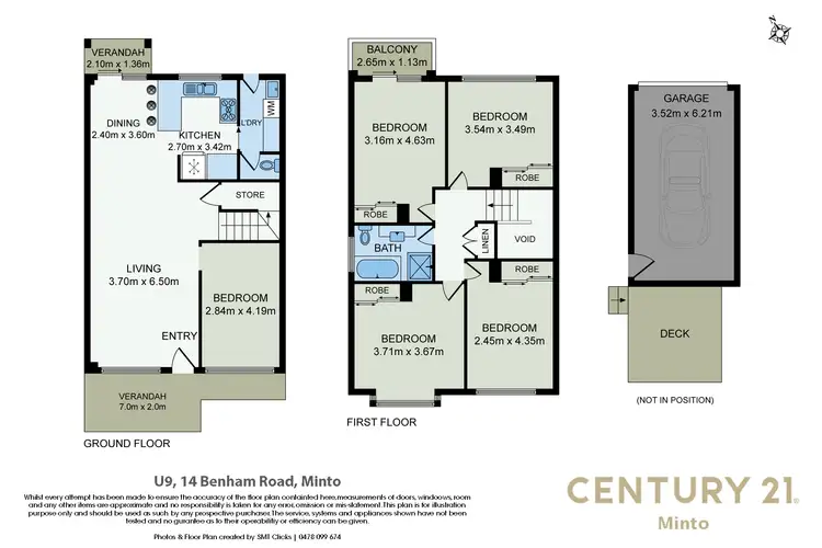 Floorplan of Homely townhouse listing, 9/14 Benham Road, Minto NSW 2566