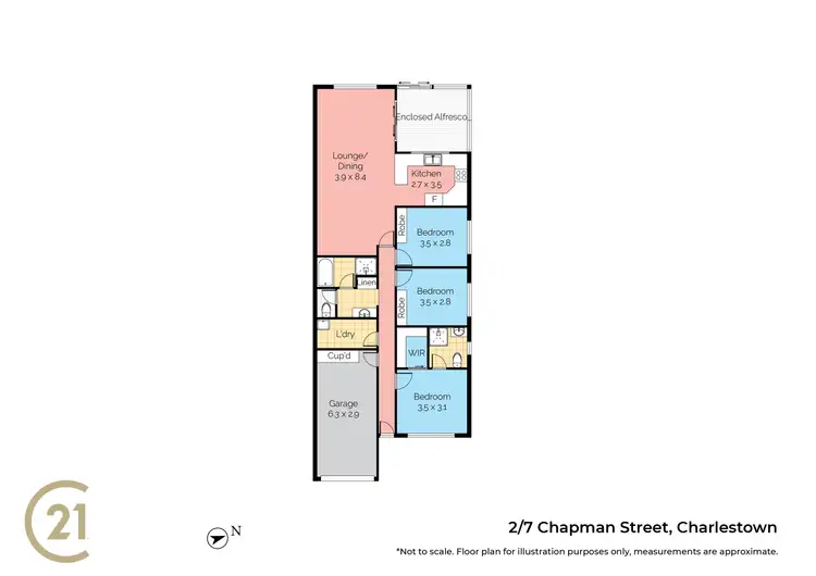Floorplan of Homely unit listing, 2/7 Chapman Street, Charlestown NSW 2290