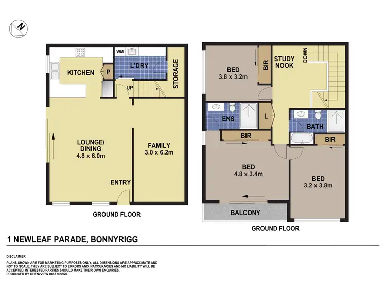 Floorplan of Homely semi-detached listing, 1 Newleaf Parade, Bonnyrigg NSW 2177